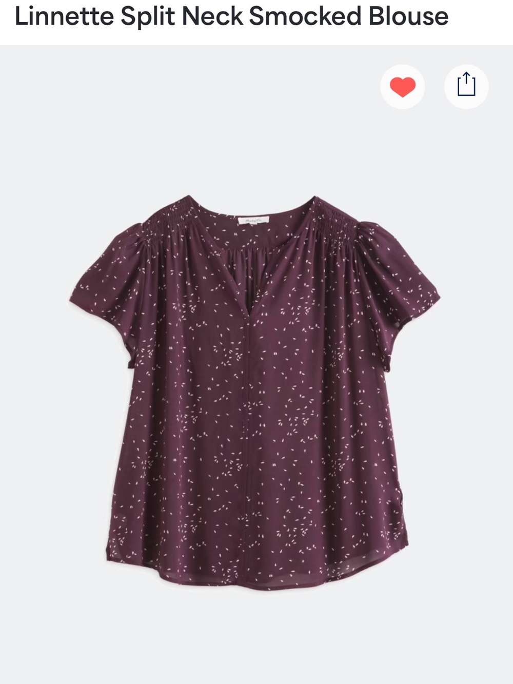 fun 2 fun Purple Short Sleeve V-Neck Blouse with White Dot Print from Stitch Fix